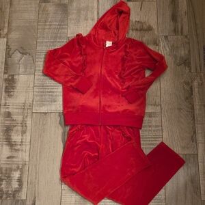 Wonder Nation Red Velour Set